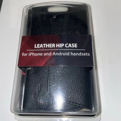 ROCKETFISH MOBIL LEATHER HIP CASE FOR I PHONES & ANDROIDS BLACK NEW - Image 1 of 4