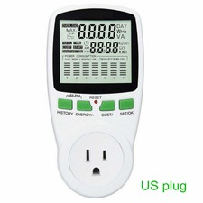 LCD Power Consumption Energy Watt Amps Volt Meter Electricity Monitor Analyzer