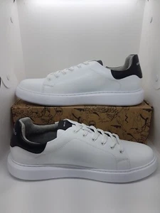 New Karl Lagerfeld Paris Head Recycled White Leather Shoes Sneakers Sz 13 - Picture 1 of 9