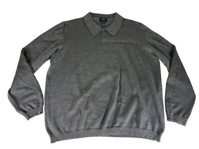 Suéter Top Brooks 346 Italiano Lana Merino Para Hombre XXL 2XL Gris Cuello Pullover Foto 1 de 4