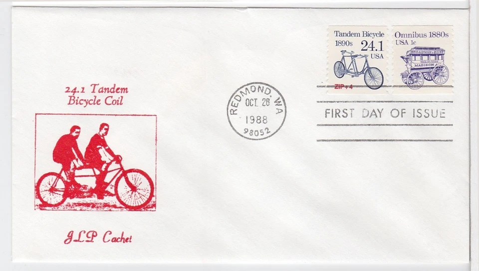 TurtlesTradingPost- Tandem Bicycle 1890s- 1988 #2266 FDC JLP Cachet - Image 1 of 1
