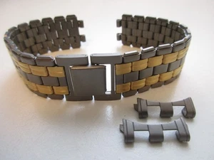 Titanium - gold plated dress thin 18 MM men's watch bracelet - Picture 1 of 5