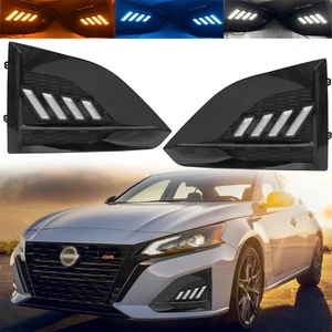 2X Sequential LED Fog Lamp Daytime Running Lamp Tricolor For Nissan Altima 23-24 - Picture 1 of 10