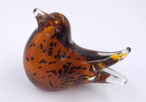 MURANO Vintage Art Glass Dove Bird Orange Brown Speckled Figurine Paperweight - Picture 1 of 4