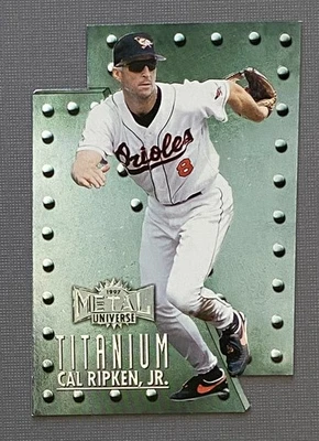 1997 Fleer-Skybox Metal Universe - Titanium Foil Die Cut Cal Ripken Jr. #8 HOF. - Image 1 of 2