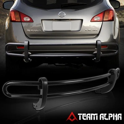 Fit 2009-2014 Nissan Murano Black Mild Steel Tubular Rear Bumper Guard/Protector - Image 1 of 4