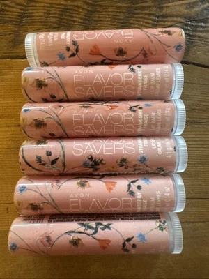 Avon FLAVOR SAVERS 6 Strawberry Fraise Lip Balm New Sealed - Image 1 of 3