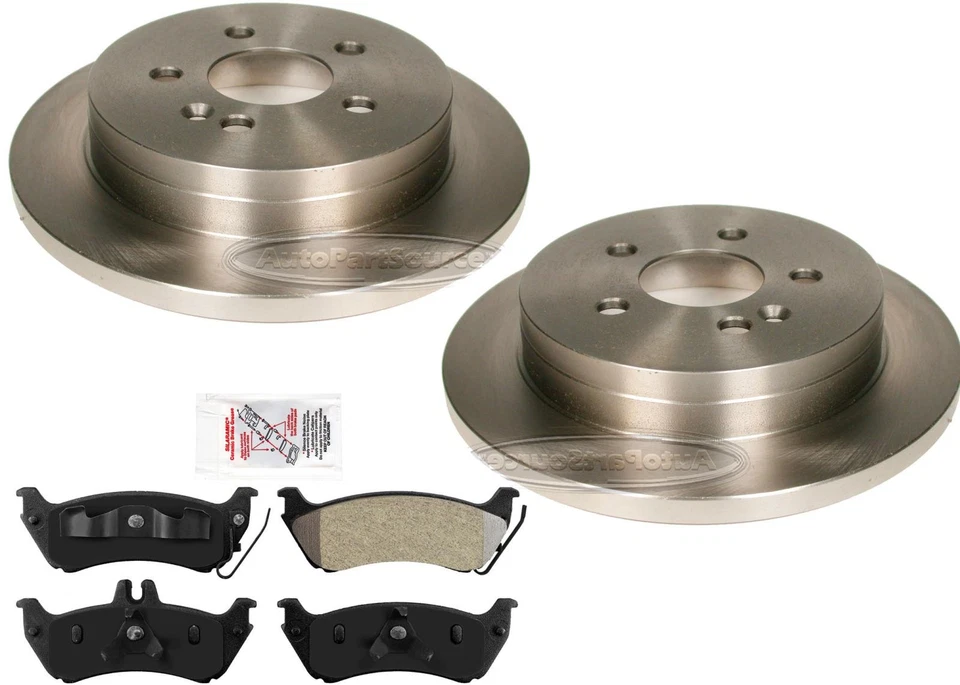 Rotores de freno de disco traseros y pastillas de freno metálicas para Mercedes Benz ML320 1999-2003 Foto 1 de 4