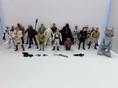 90s - 2000s Star Wars Action Figure & Parts Lot of 19 Action Figures Weapons - Image 1 of 4