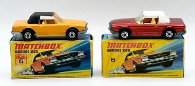 (2) Vintage 1970s Lesney Matchbox Superfast #6 Mercedes 350SL Pair Minty w/Boxes - Image 1 of 4