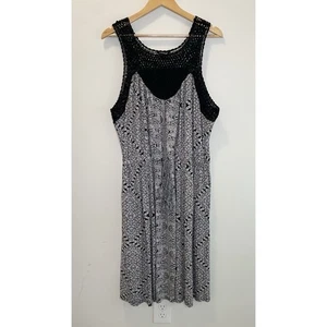 Lucky Brand Floral Crochet Midi Dress Plus Boho 2X Paisley Sleeveless Pockets - Bild 1 von 10