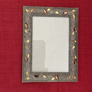 Foto Bilderrahmen Metall Gold mit Strass fasst 4 x 6 Foto wunderschön!! - Bild 1 von 7