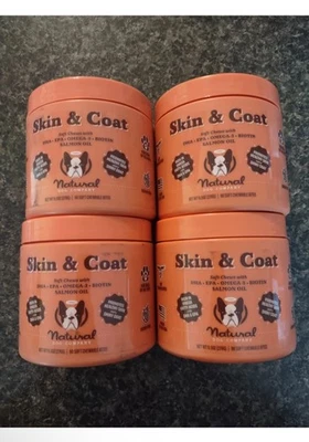 Natural Dog Company Skin & Coat 90 Soft Chews (Salmon Oil) - Lot Of 4 Exp: 5/25