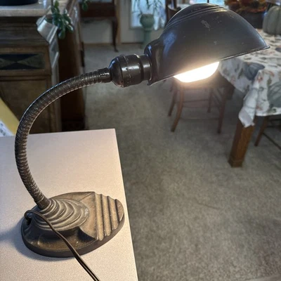 Vintage Cast Iron Metal Eagle Gooseneck Lamp for Shop or Desk.  - Image 1 of 3
