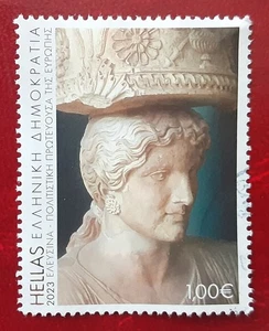GREECE 2023 1€ Used Caryatid Elefsina Mi 3191 Scott 3013 VF/XF 8203 - Picture 1 of 2