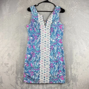 Vestido Lily Pulitzer Mujer 8 Azul Target My Fans Vestido Cambio Floral Encaje - Imagen 1 de 10