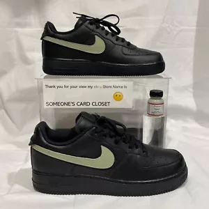 Nike Air Force 1 Low Black (Sand Custom Painted Swoosh) SC-#68B - Picture 1 of 7