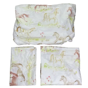 The Company Store Kids Horses in Meadow 3-Piece Twin Sheet Set Cotton - Picture 1 of 8