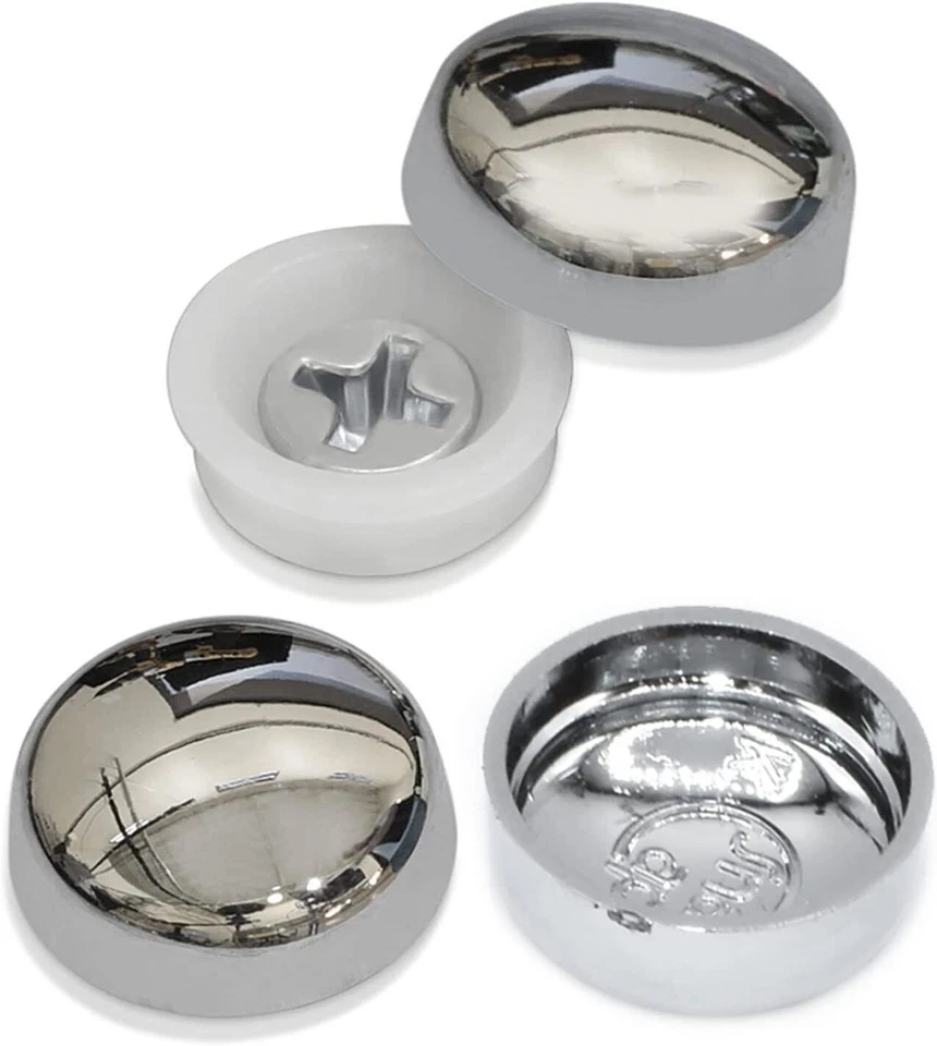 Forgefix 200PDT5 Plastic Dome Cap - Chrome (Pack of 200)