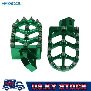 Green Footrest Foot Pegs Dirt Bike For Kawasaki KDX 200 200R 250 KX125 250 500 - Picture 1 of 5