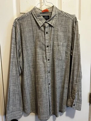 St. John’s Bay gray and white striped men’s dress shirt. Size L. NWOTGS. - Image 1 of 4