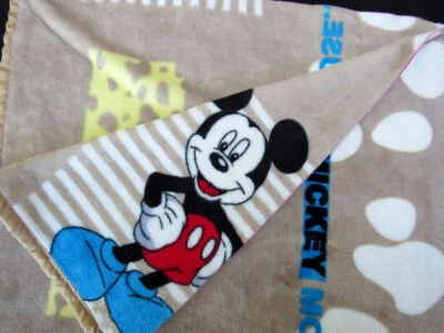 Soft Baby Infant Disney Mickey Mouse Fleece Crib Cradle Blanket Satin Bassinet - Image 1 of 4