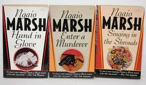 Lot 3 PBs NGAIO MARSH Inspector Alleyn Mysteries Hand in Glove, Enter A Murderer - Imagen 1 de 4