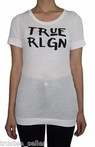NWT TRUE RELIGION Brand Women Ice TR Logo Print Soft Tee T- Shirt Top  - Picture 1 of 5