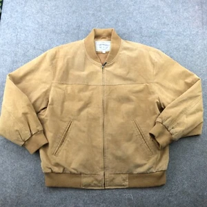 Boston Harbor Jacket Mens XL Beige Leather Bomber Zip Lined - Picture 1 of 15