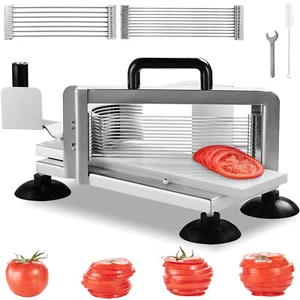 VEVOR Commercial Tomato Slicer 1/4"+3/8"+3/16" Tomato Cutter Stainless Steel - Picture 1 of 12