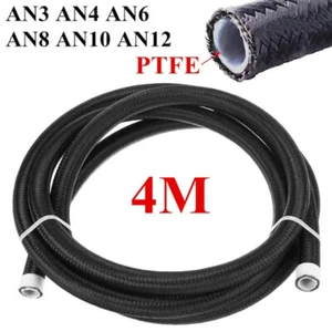 4M AN3 AN4 AN6 AN8 AN10 AN12 Nylon Stainless Steel PTFE Fuel Hose Oil Line E85 - Picture 1 of 13