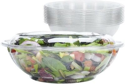 SOFT Plastic 320-Ounce Serving Catering Bowls, Clear with Clear Lids, Set of 2 - - Image 1 of 3