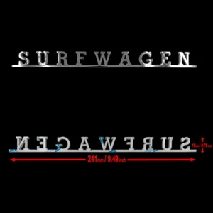 "Surfwagen" Stainless Decklid Emblem Badge Fits VW Bug Bus T1 T2 T3 Combi - Picture 1 of 2