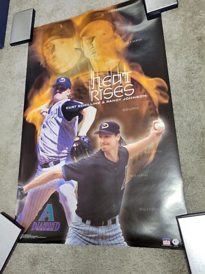 🌟 2002 Vintage HEAT RISES Starline Poster RANDY JOHNSON CURT SCHILLING OOP - Image 1 of 4