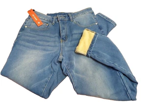 Womens Fleece Lined 5 Pocket Light Blue Cold Weather Jeans US Size 10 NWT - Picture 1 of 17