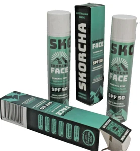 2 Skorcha Face SPF50 100% Organic Hydrating Natural Tint Zinc Sunscreen 110g NEW - Picture 1 of 24