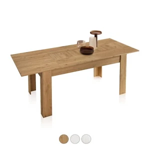 Mesa de comedor extensible 140, Blanco, Nude y Grayish, Kana - Imagen 1 de 29