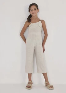 TUTA TUTE VESTITO CERIMONIA RAGAZZA MAYORAL 6843 LINO BEIGE ORIGINALE PE 2023 - Picture 1 of 6