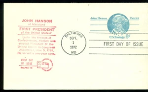 1972 FDC Paid Reply Card - Scott# UY23 (red) - AFDCS Cachet  UA - Picture 1 of 1