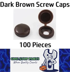 100 x Dark Brown screw covers Bulk Screw Cap Covers with Lid (100pcs) - Picture 1 of 3
