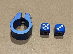 🍀NEW BLUE TUF NECK STYLE OLD SCHOOL 1” BMX SEAT POST CLAMP REDLINE WEBCO DG GT - Picture 1 of 4