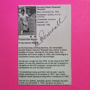 Ken Rosewall - Página biográfica firmada - Autógrafo del jugador de tenis Australia - Imagen 1 de 1