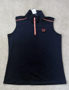 Neu mit Etikett $ 75 Kate Lord Collection marineblau ärmellos Golf Tennis Polo-Shirt Gr. L - Bild 1 von 10