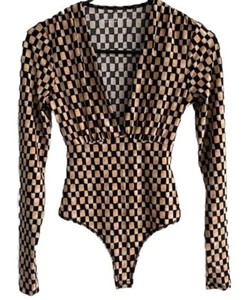 NWT Abercrombie Soft A&F Collection Body Suit Deep Long Sleeve V-Neck Small New - Picture 1 of 18