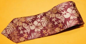 MEN'S TOMMY BAHAMA RED/BROWN/BEIGE FLORAL ALL SILK TIE - TIES - DESIGNER TIES. - Picture 1 of 3