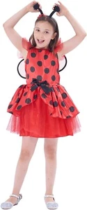 Girls Lady Bug Costume Tulle Tutu Fancy Dress Outfit Red Size 130 Size 6/7 - Picture 1 of 4
