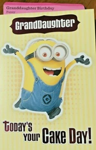 GRANDDAUGHTER Birthday Card for Child Kid Birthday "Despicable ME3" Hallmark 16B - Picture 1 of 3
