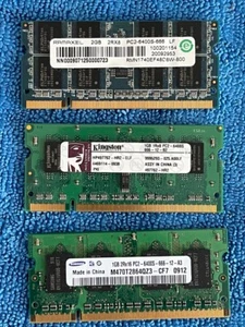 4GB laptop/computer Memory PC2 6400S RAM (2x1GB, 1x2GB) Fully working - Picture 1 of 3