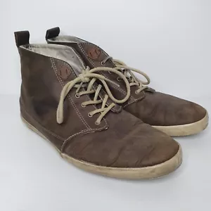Reef Walled Leather Fashion Sneaker Shoe Men’s Size 9 Brown Lace up High Top - Picture 1 of 13