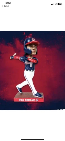 2023 CJ Abrams SGA Bobblehead Washington Nationals 7/22/23 PRESALE Cover